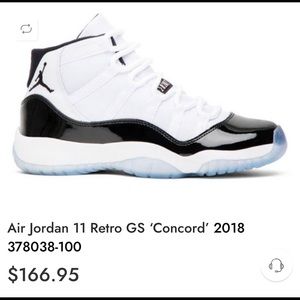 Nike Air Jordan Retro 11 Concord White /Black
